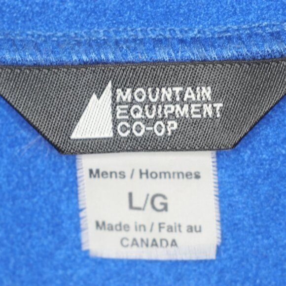 Mountain Equipment Co-op Men's Large Blue Fleece 1/4 Zip Pullover Jacket - Picture 7 of 7